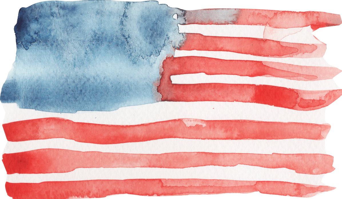 Watercolor Star American Flag